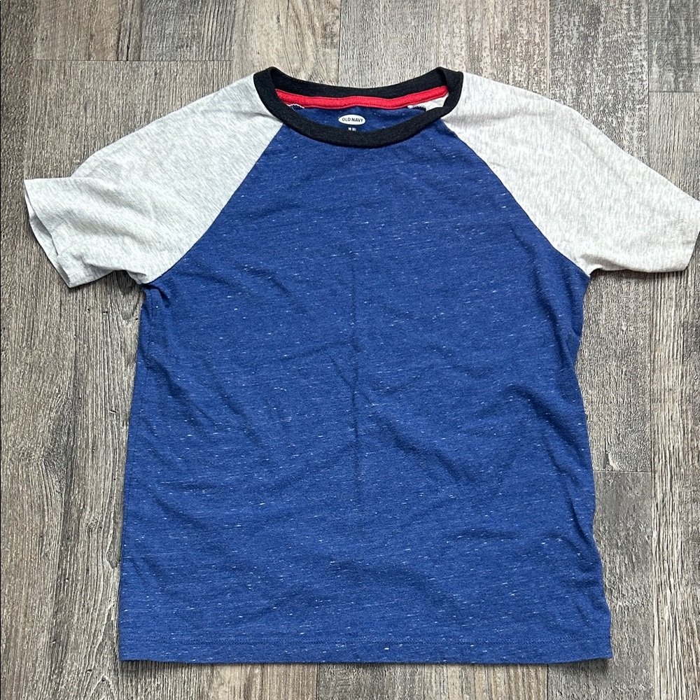 Old Navy Kids Blue and Gray Raglan Tee
